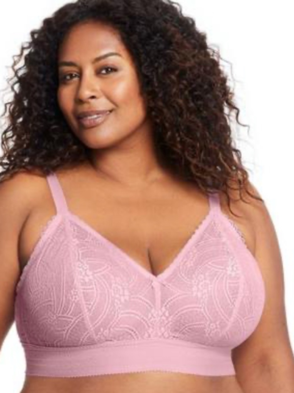 NWT 44DD Glamorise Womens Luxe Lace Bralette Wirefree #7012